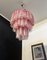 Large Three-Tier Murano Glass Tube Chandelier in Pink Albaster, 1990s 4