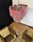 Large Three-Tier Murano Glass Tube Chandelier in Pink Albaster, 1990s 5