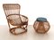 Rattan & Bamboo B4 Armchair or Lounge Chair attributed to Tito Agnoli, 1970s 2