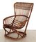 Butaca o sillón B4 de ratán y bambú atribuido a Tito Agnoli, años 70, Imagen 10