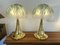 Italian Brass and Murano Glass Palm Tree Shades Lamps by Ghisetti, 1980s, Set of 2 5