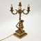 Lámpara de mesa francesa de metal dorado, años 30, Imagen 4