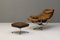 Leather Recliner with Footstool, 1970s, Set of 2, Image 2