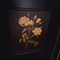 Vintage Raumteiler aus schwarz lackiertem Holz mit Rosenmotiven 27