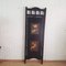 Vintage Screen Room Divider in Black Lacquered Wood with Rose Prints 9