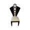 Deco Line Chair in Black Lacquered Wood and Ivory Eco-Leather, 1980s, Image 2
