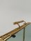 Carrito de bar Mid-Century moderno de latón dorado y bambú sintético con bandeja extraíble, años 70, Imagen 16