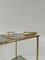 Carrito de bar Mid-Century moderno de latón dorado y bambú sintético con bandeja extraíble, años 70, Imagen 10