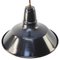 Vintage Industrial French Black Dark Blue Enamel Pendant Lamp 2