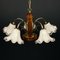 Vintage Murano Glass and Wood Chandelier, Italy, 1970s, Image 12