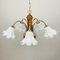 Vintage Murano Glass and Wood Chandelier, Italy, 1970s, Image 1