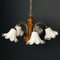 Vintage Murano Glass and Wood Chandelier, Italy, 1970s 9