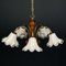 Vintage Murano Glass and Wood Chandelier, Italy, 1970s 8