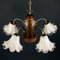 Vintage Murano Glass and Wood Chandelier, Italy, 1970s 7