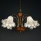 Vintage Murano Glass and Wood Chandelier, Italy, 1970s, Image 3