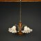 Lámpara de araña vintage de cristal de Murano y madera, Italia, años 70, Imagen 11
