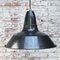 Vintage Industrial French Black Dark Blue Enamel Pendant Lamp 4