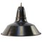 Vintage Industrial French Black Dark Blue Enamel Pendant Lamp, Image 1