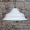 Vintage Industrial White Enamel Pendant Lamps, Image 4