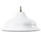 Vintage Industrial White Enamel Pendant Lamps, Image 1