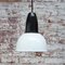 Lámpara colgante industrial vintage de esmalte blanco con superficie de baquelita, Imagen 4