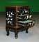 Black Lacquer Bedside Table with Hand Painted Blossom & Gold Decoration 13