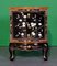 Black Lacquer Bedside Table with Hand Painted Blossom & Gold Decoration 2