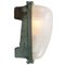 Vintage Industrial French Green Cast Iron & Frosted Cut Glass Wall Light by Holophane, France 2