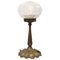 Vintage French Brass & Glass Table Lamp, 1920s, Image 1