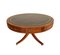 Vintage English Drum Table with Leather Top and 4 Drawers, Image 1