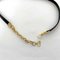 Choker Black Gold Ec-20017 Necklace Leather Metal Womens by Christian Dior 6