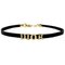 Choker Black Gold Ec-20017 Necklace Leather Metal Womens by Christian Dior, Image 1