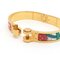 Charnier Pm Bracelet Bangle Horse Pattern Pink Red Multicolor from Hermes 4