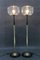 Glass Brass Floor Lamps attributed to Kamenicky Senov, Czechoslovakia, 1970s, Set of 2 2