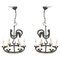 Wrought Iron Chandeliers attributed to Jean Touret for Marolles Workshop, 1960s, Set of 2, Image 1