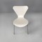 Italienische moderne weiß lackierte geschwungene Stühle, 1970er, 6 . Set 7
