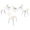 Italienische moderne weiß lackierte geschwungene Stühle, 1970er, 6 . Set 1