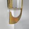 Moderne italienische Mid-Century Wandlampe aus weißem Acrylglas & goldenem Metall, 1950er 18