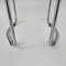 Modern Italian Round Chromed Metal Stool and White Faux Leather, 1980s, Image 14