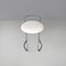 Modern Italian Round Chromed Metal Stool and White Faux Leather, 1980s 7