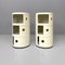 Italian White Nightstands Componibili by Anna Castelli Ferrieri for Kartell, 1970s, Set of 2 3