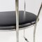 Italian Modern Chromed Metal and Black Leather Curved Shape Chairs, 1980s, Image 6