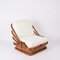 Gebogener Mid-Century Armlehnstuhl aus Bambus & Leder, Italien, 1960er 4