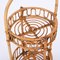 French Riviera Round Service Table with Bamboo and Rattan Bottle Holder, 1960s 5
