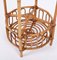 French Riviera Round Service Table with Bamboo and Rattan Bottle Holder, 1960s 7