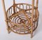 French Riviera Round Service Table with Bamboo and Rattan Bottle Holder, 1960s 14