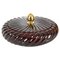 Brown Ceramic and Brass Decorative Box or Centerpiece by Tommaso Barbi, Italy, 1970s, Image 2