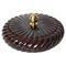 Brown Ceramic and Brass Decorative Box or Centerpiece by Tommaso Barbi, Italy, 1970s, Image 1
