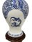 20th Century Limoges France Porcelain Table Lamp with Blue Dragon 7