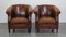 Leather Club Chairs with Fixed Seat Cushions, Set of 2 1